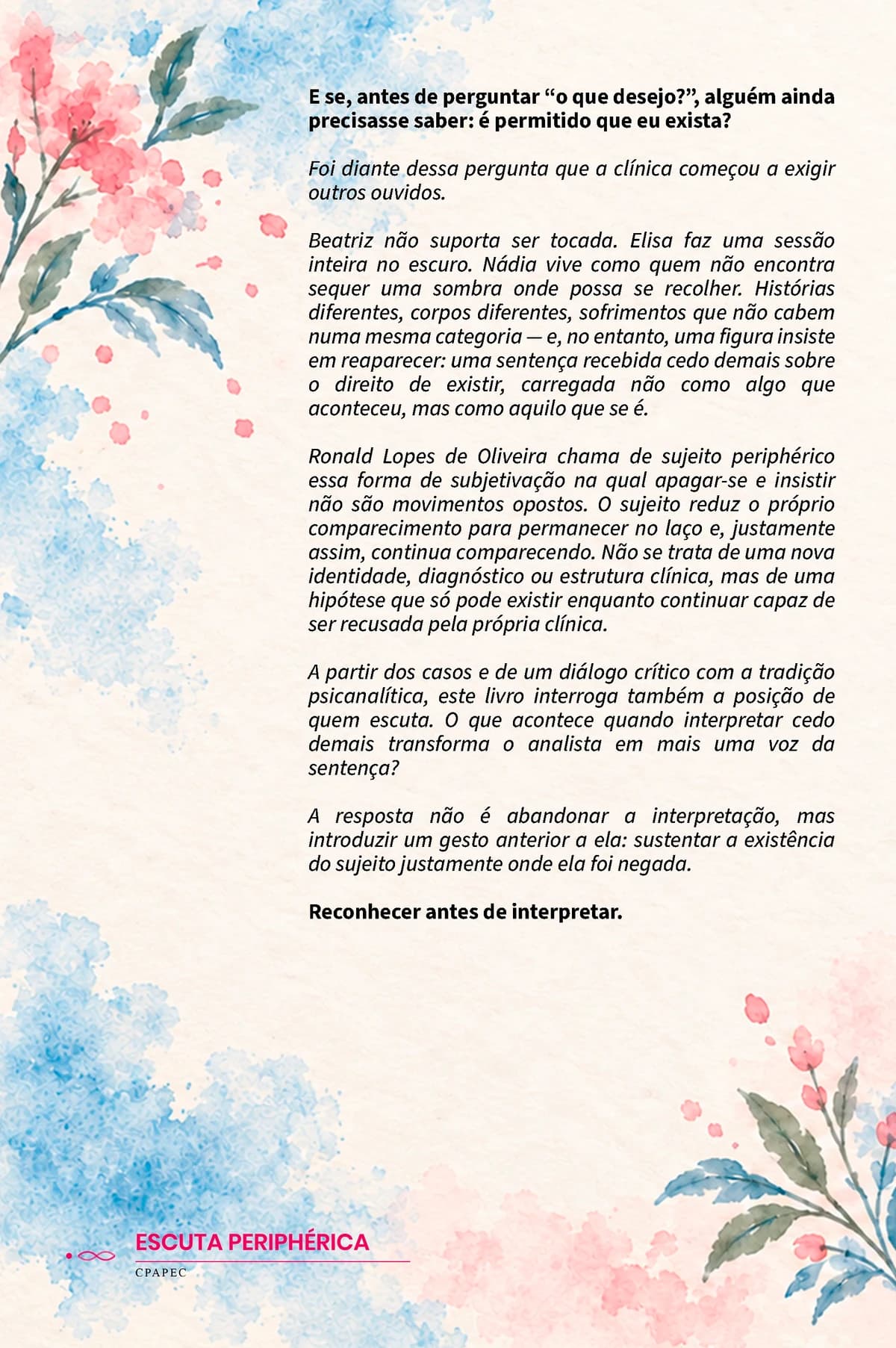 Contracapa de O Sujeito Periphérico